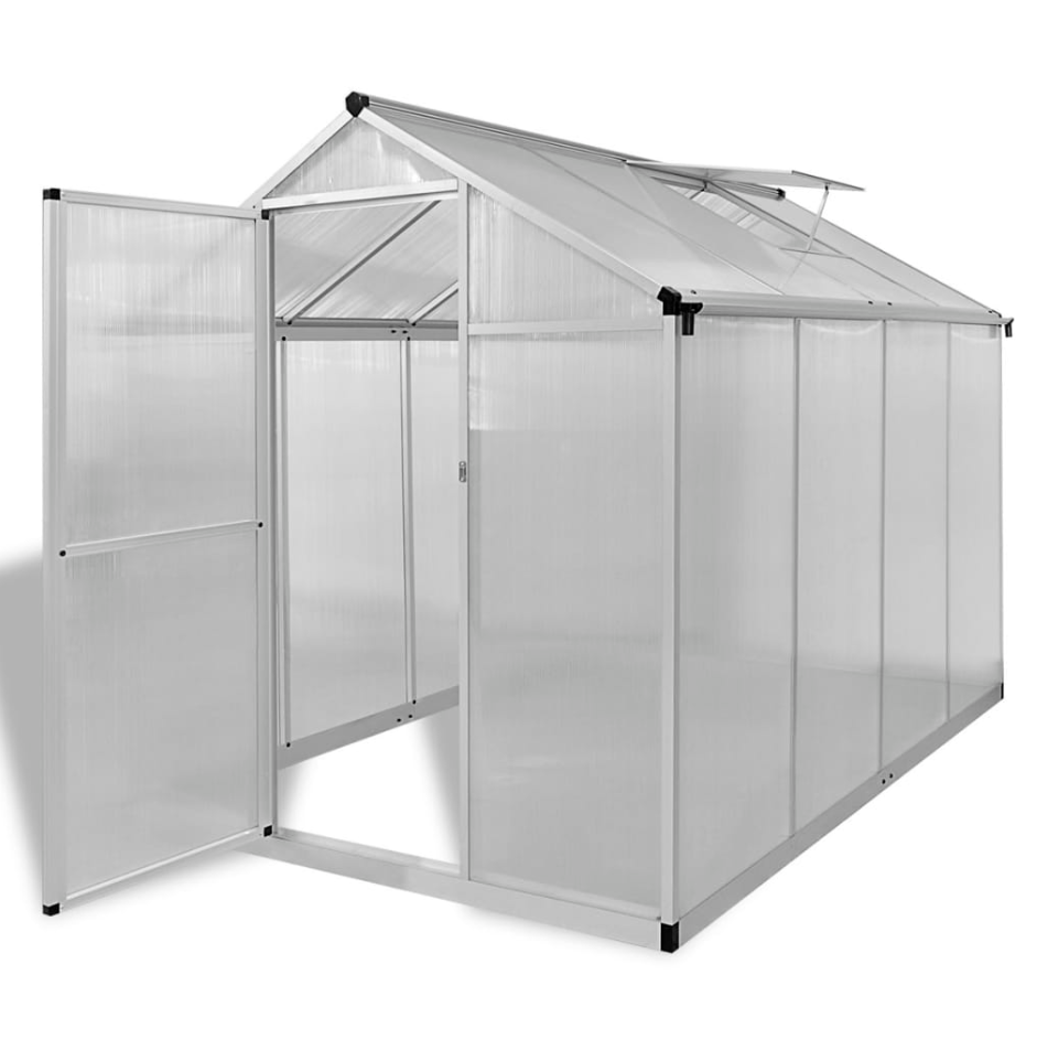 Reinforced Aluminium Greenhouse with base frame 2.4m x 2.5m