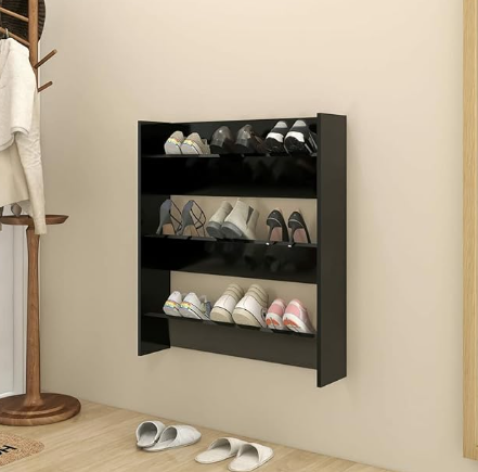 Wall mounted shoe rack White