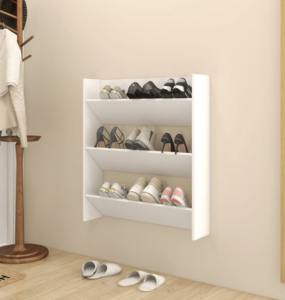 Wall mounted shoe rack White