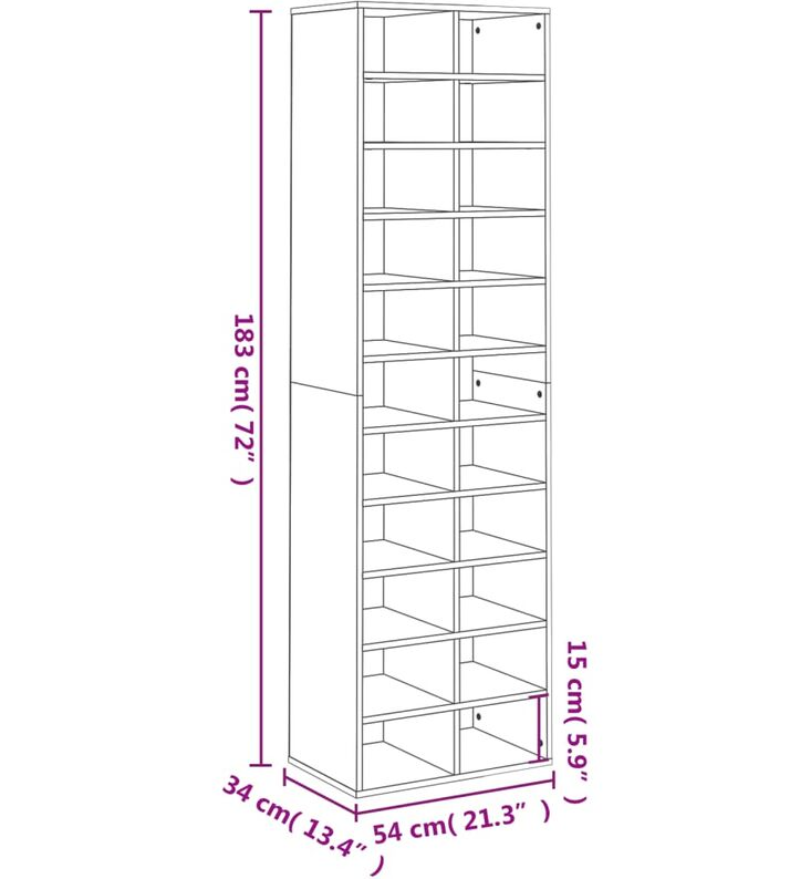 Tall Grey shoe rack storage centre